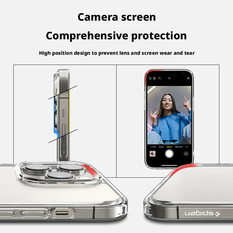 Spigen Ultra Hybrid Case For iPhone 17 Air 12 13 14 15 16 17 Pro Max 16 Plus Ultra-Thin Shockproof Protective Transparent Cover