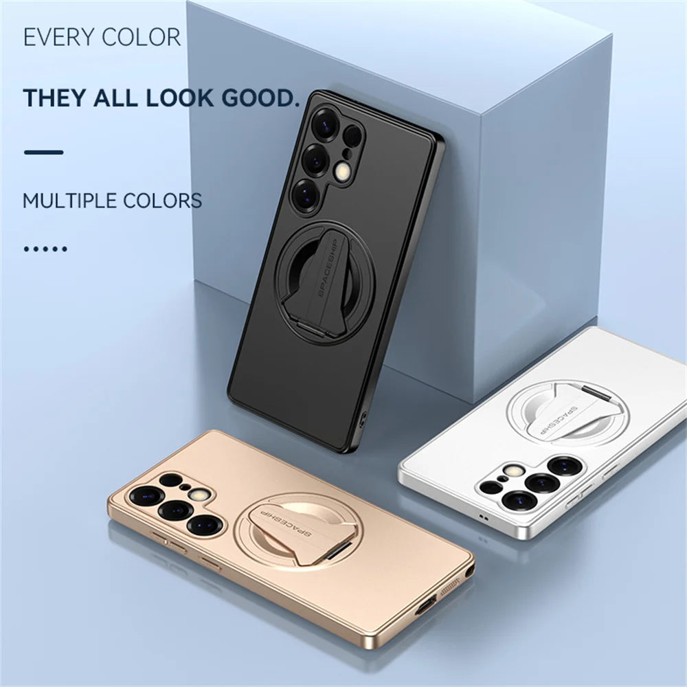 Newest For Magsafe Hidden Folding Stand Magnetic Phone Case for Samsung S26 S25 Ultra Edge S 25 Plus Lens Camera Protector Cover