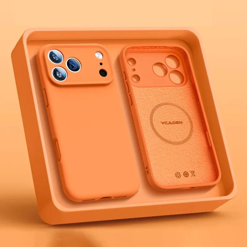 Official Liquid Silicone Magnetic Case For iPhone 17 16 Pro 15 14 13 12 11 17 ProMax Skin feel for Magsafe Wireless Charge Cover