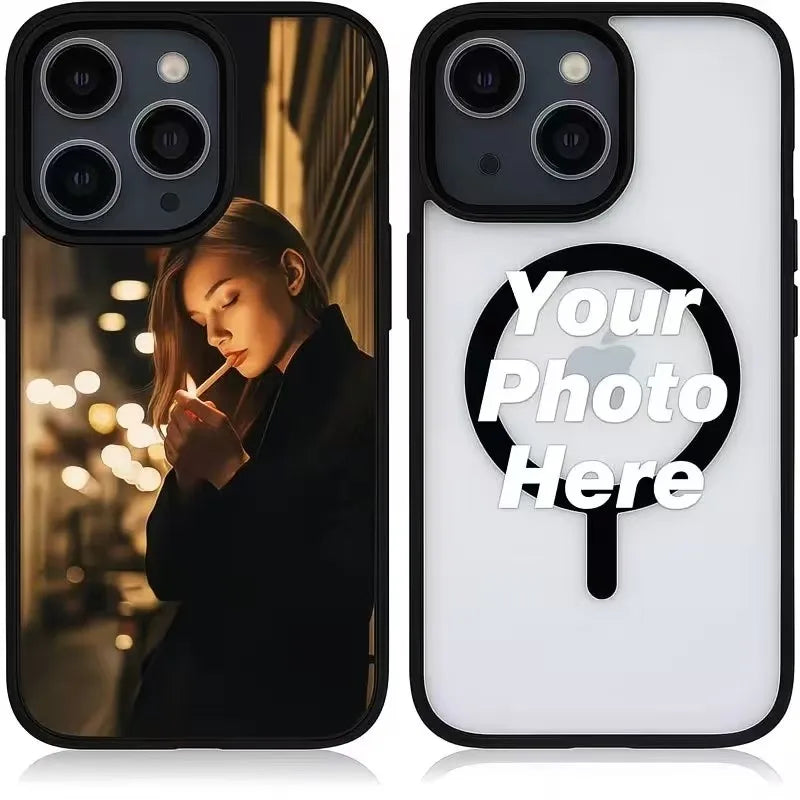 Custom DIY Phone Case For iPhone 17 16 15 14 13 12 11 Pro XS Max Plus Mini X XR Air 16e 17e Magsafe Shockproof PC Clear Cover
