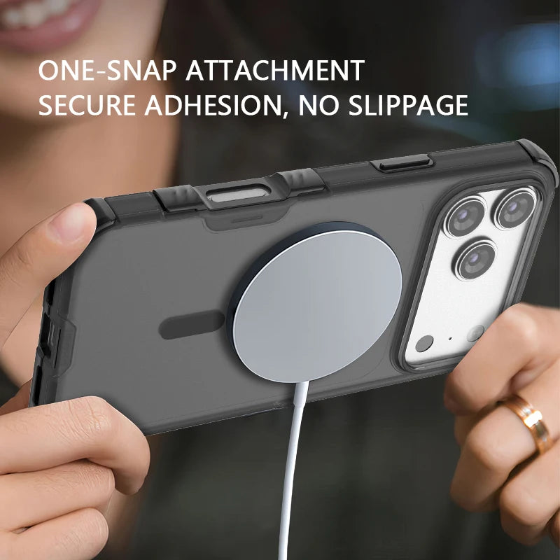 Four-corner anti-fall Heat dissipation Magnetic Phone Case For iPhone 17 Air 16 15 14 Plus 13 Pro Max For Magsafe Bumper Cover﻿