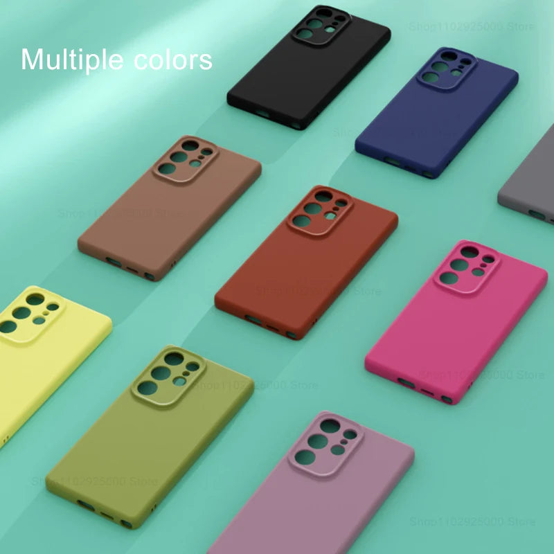 Luxury Liquid Silicone Shockproof Phone Case For Samsung Galaxy S26 S25 S24 S23 S 26 Ultra Plus Cases Protective Back Soft Cover