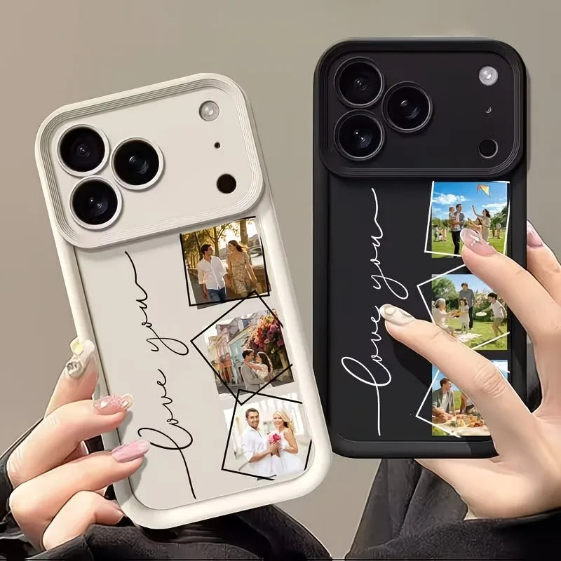 For iPhone 17 16 15 14 13 12 11 Pro Max Plus Air 16e 17e Customized DIY Phone Case Shockproof Soft Silicone Back Cover