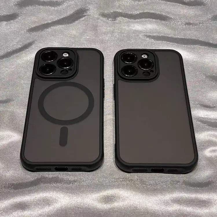 Matte Clear Black Translucent Case For iPhone 17 Air 16 15 14 Plus 13 12 11 Pro Max for Magsafe Wireless Charge Cover Case