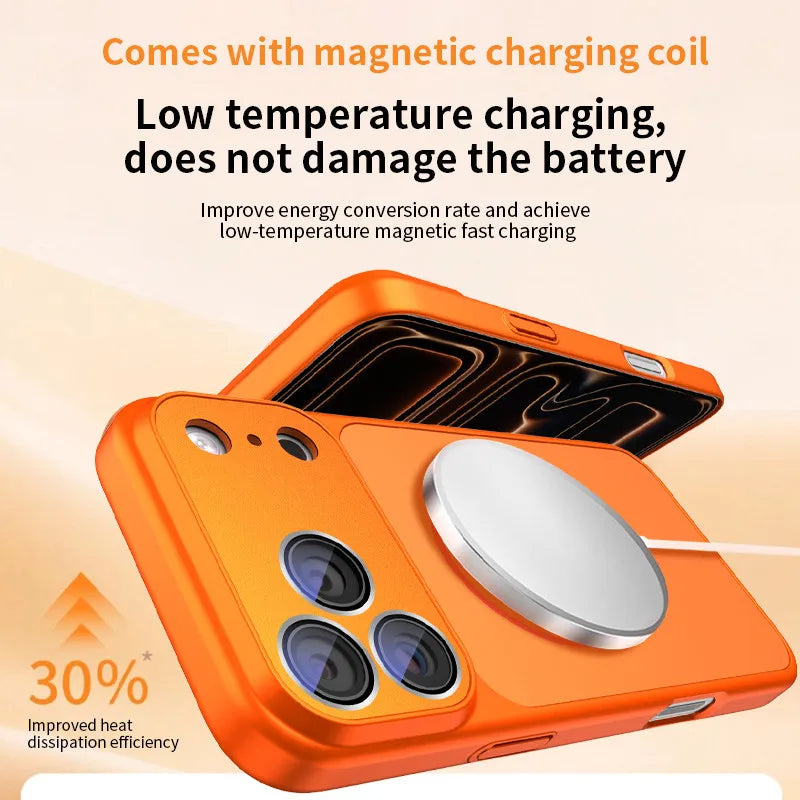 Luxury Original Magnetic Matte Armor Shockproof Phone Case For iPhone 17 16 15 14 13 Pro Max For Magsafe Wireless Charge Cover