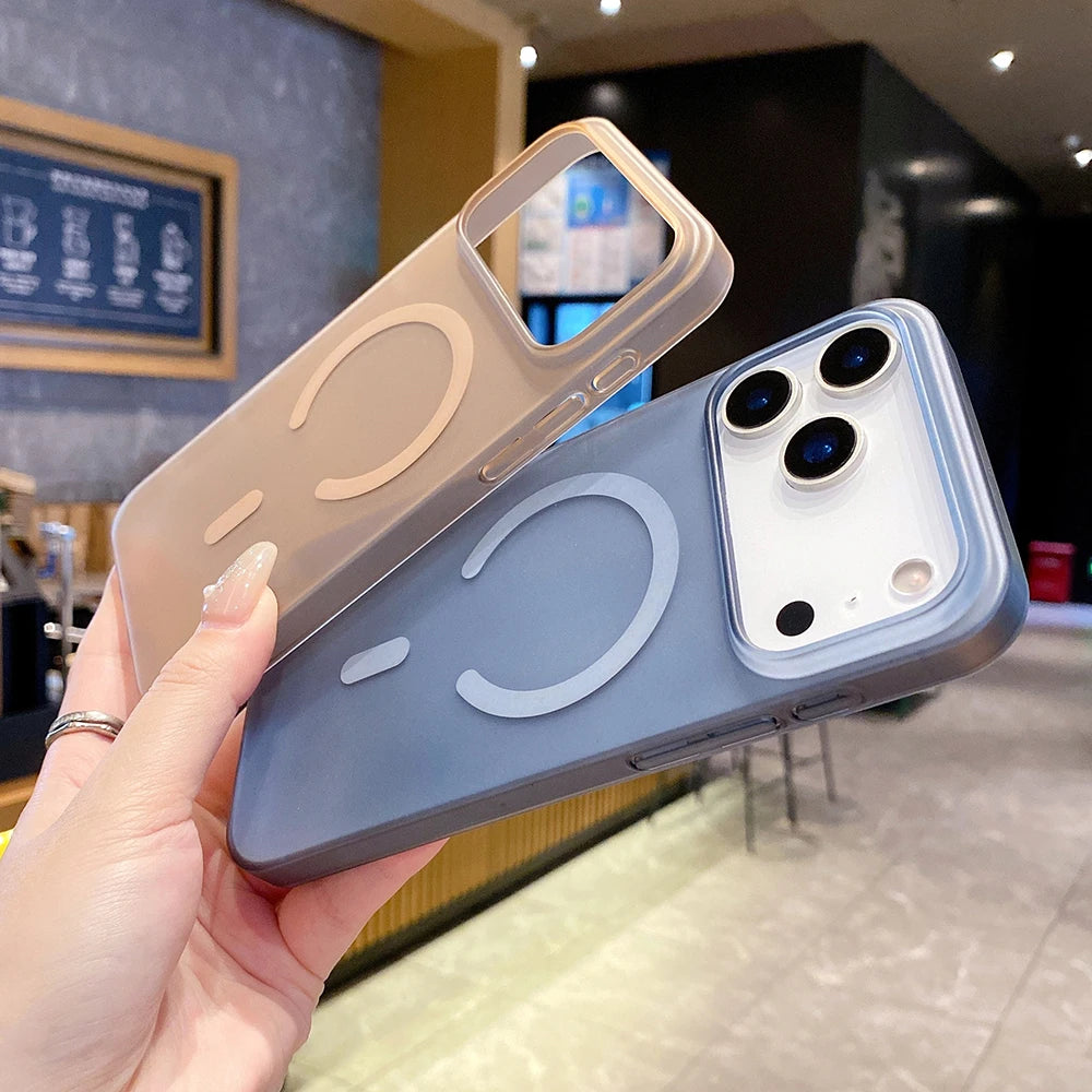 Ultra-Thin Matte Clear Magnetic for Magsafe Case for iPhone 17Air 16 15 14 13 Pro Max Shockproof Wireless Charge Hard PC Cover
