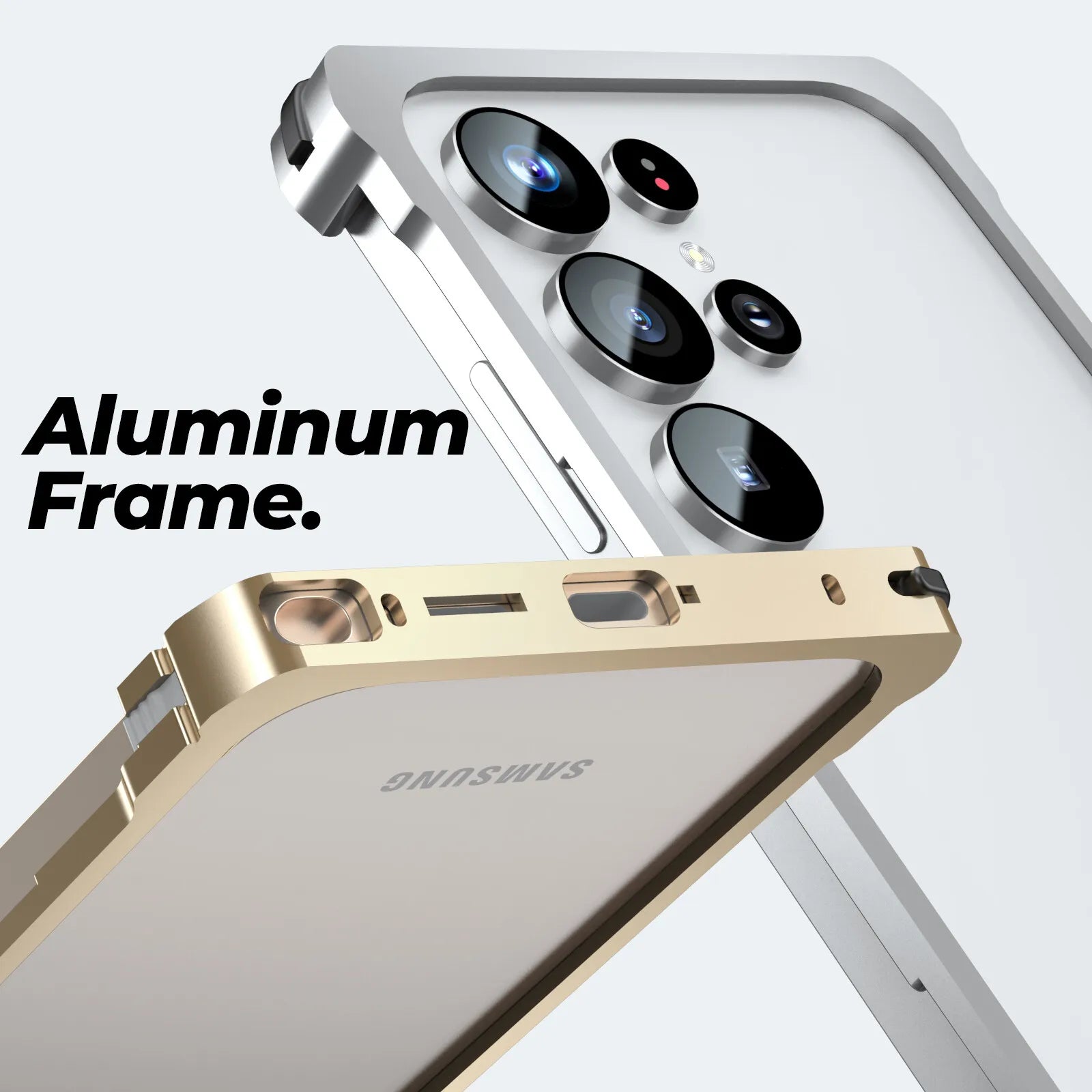 Military Grade Metal Bumper Phone Case For Samsung Galaxy S25 Edge S24 S23 S22 S26 Ultra Aluminum Frame Hard Shockproof Cover