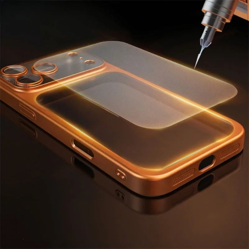 Luxury Plating Color PC Transparent Phone Case For IPhone 17Pro Max 17Air Lens Protection Matte Transparent BackPlate Hard Cover