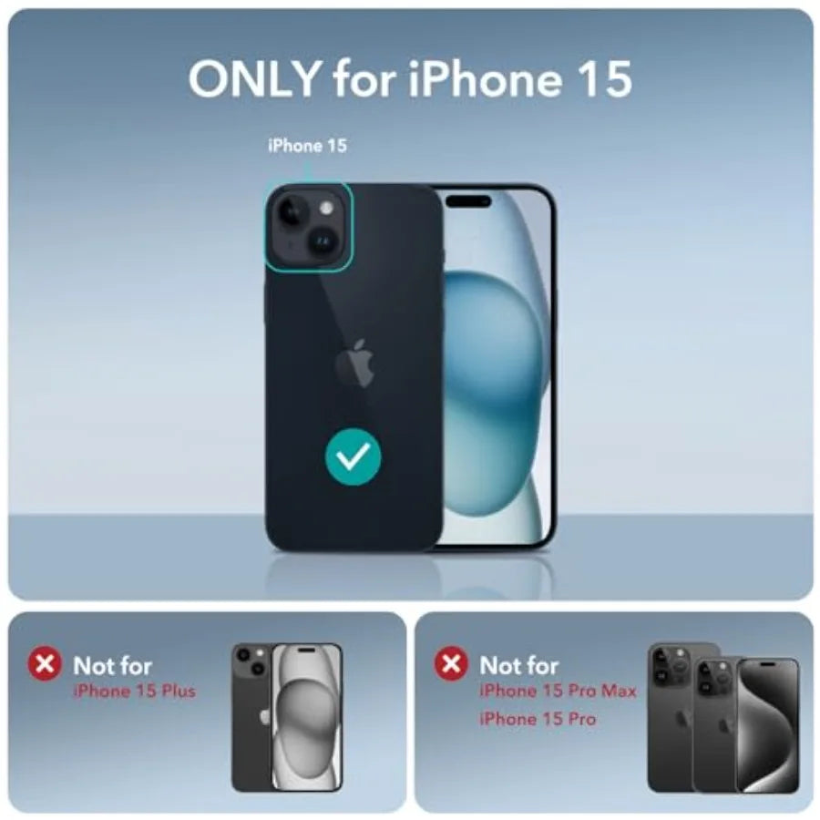 for iPhone 15 Case, Military-Grade Protection with Shock-Absorbing Corners, Scratch-Resistant and Anti-Yellowing Acrylic Back,