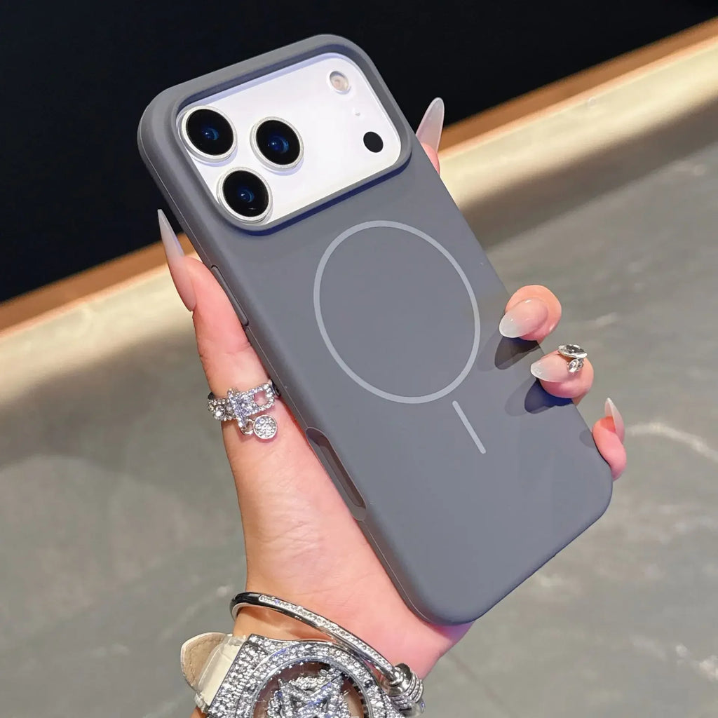 Matte Soft Liquid Silicone Phone Case For iPhone 17 Pro Max Air 14 13 12 11 15 16  For Magsafe Wireless Charging Cover