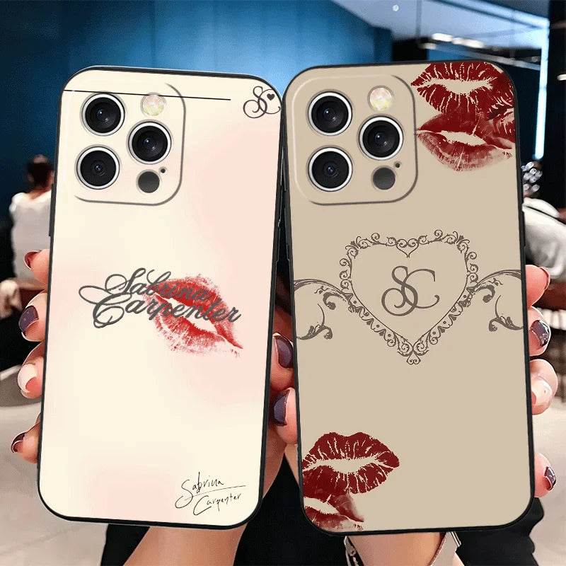 CR66 S-Sabrina C-Carpenter Soft Phone Case for iPhone 16 16E 17 Air 15 Pro Max 14 Plus 13 Mini 11 12 7 Black Cover Back Shell