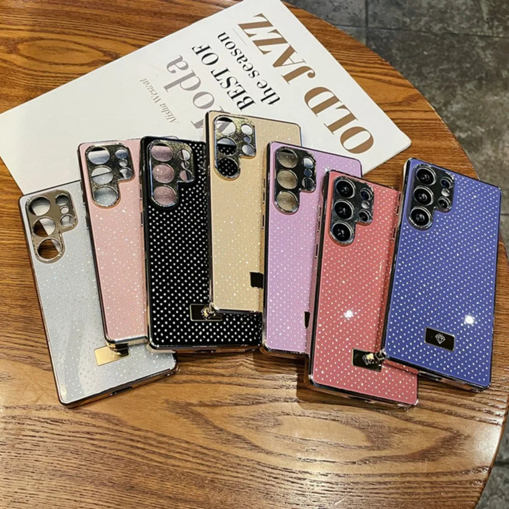 Glitter Plating Phone Case For Samsung Galaxy S25 S24 S23 Ultra Plus S25 Edge S23 FE S24FE S 25 Ultra S25Ultra 5G Silicone Cover