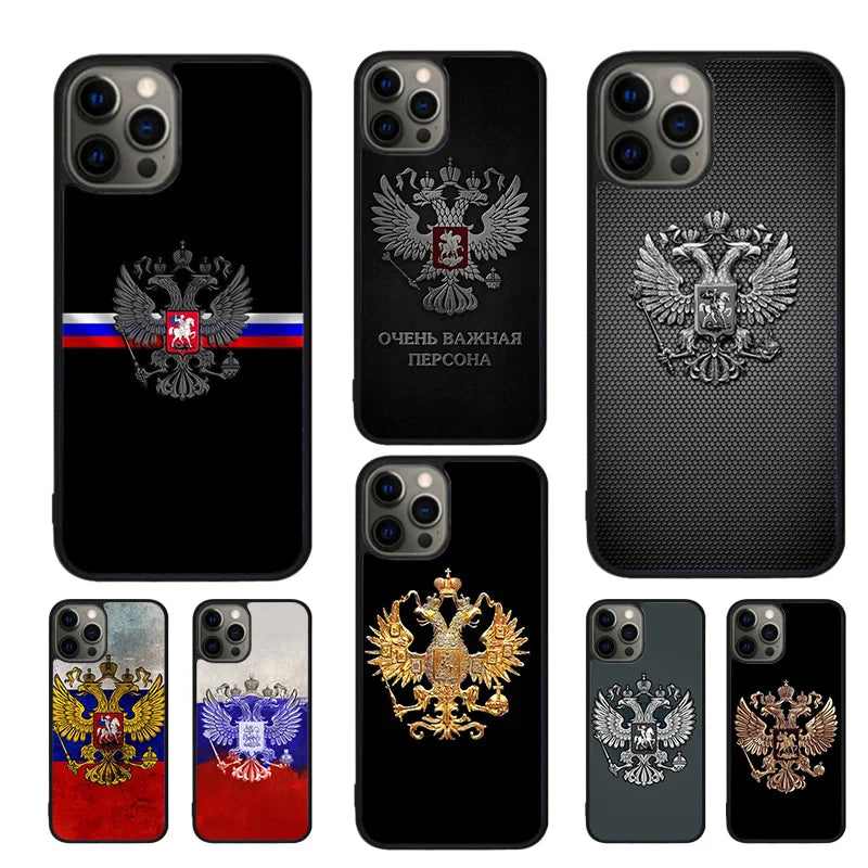 Russia Flag national emblem Phone Case For iPhone 17 Air 16 15 14 11 12 13 Pro  MAX Plus coque Cover Shell