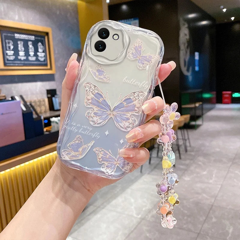 Pink Flower Chain Casing For Xiaomi Redmi 15C 15 Note 15 Pro 5G 14C 13C 12 Note 14 13 12 11 Pro Plus 5G Phone Case
