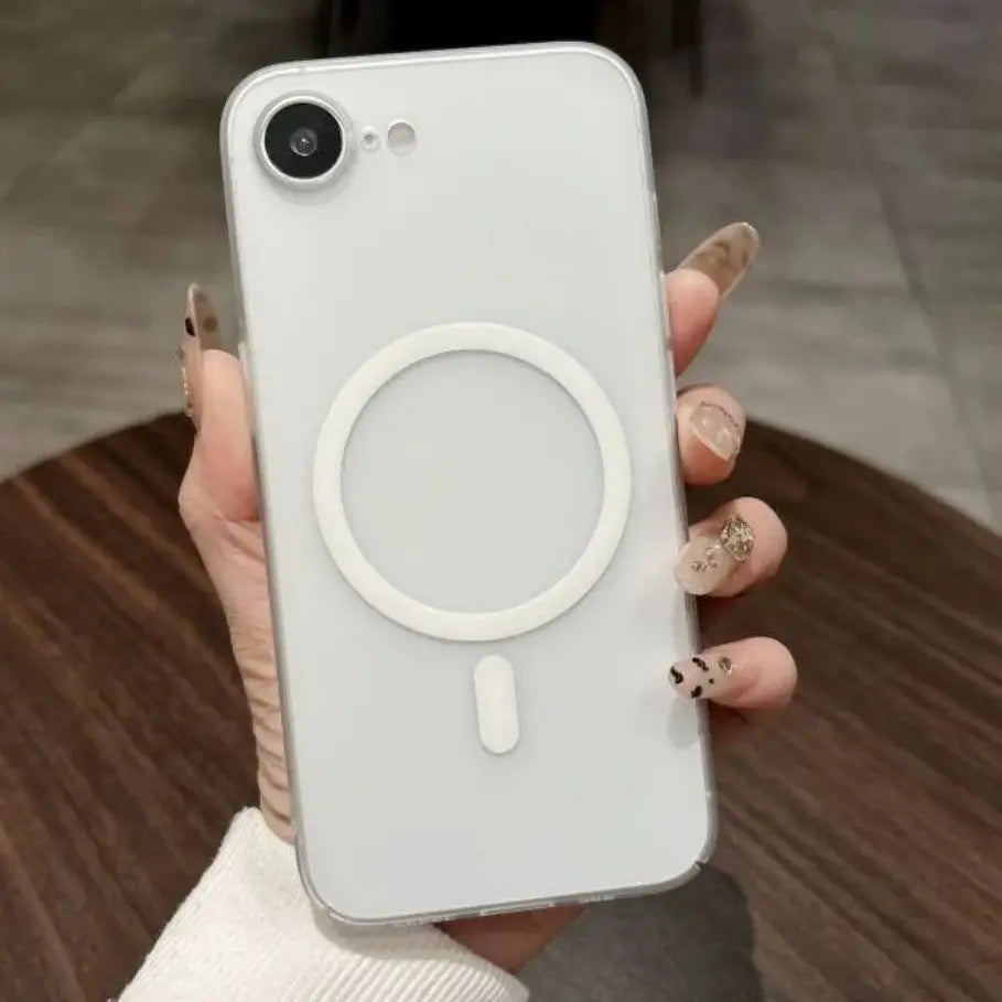 Matte Transparent for Magsafe Magnetic Phone Case for Iphone 17E 17Pro Max 16E 15 14 13 12 11 Wireless Charge Shockproof Cover