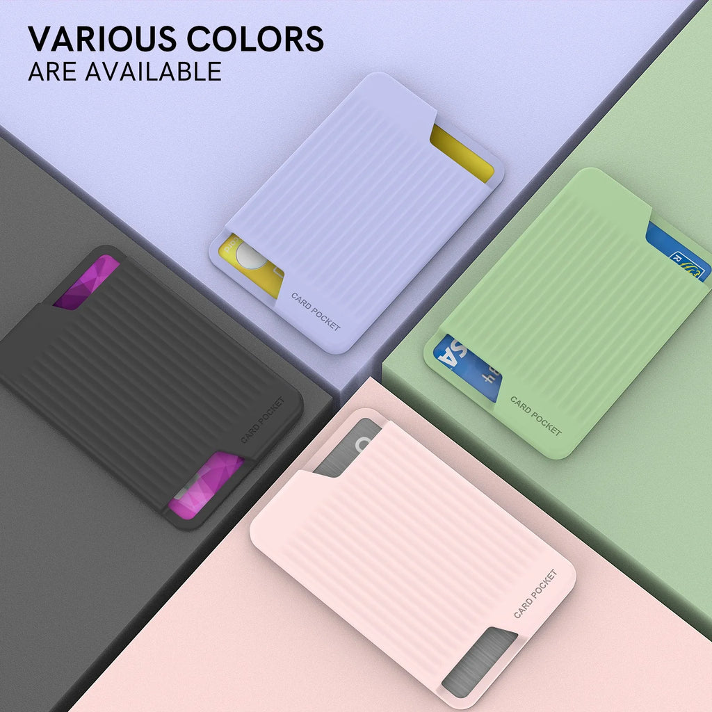 For IPhone Apple Huawei Samsung Phone Card Case Silicone Adhesive Back Sticker Convenient Storage Of Card Case