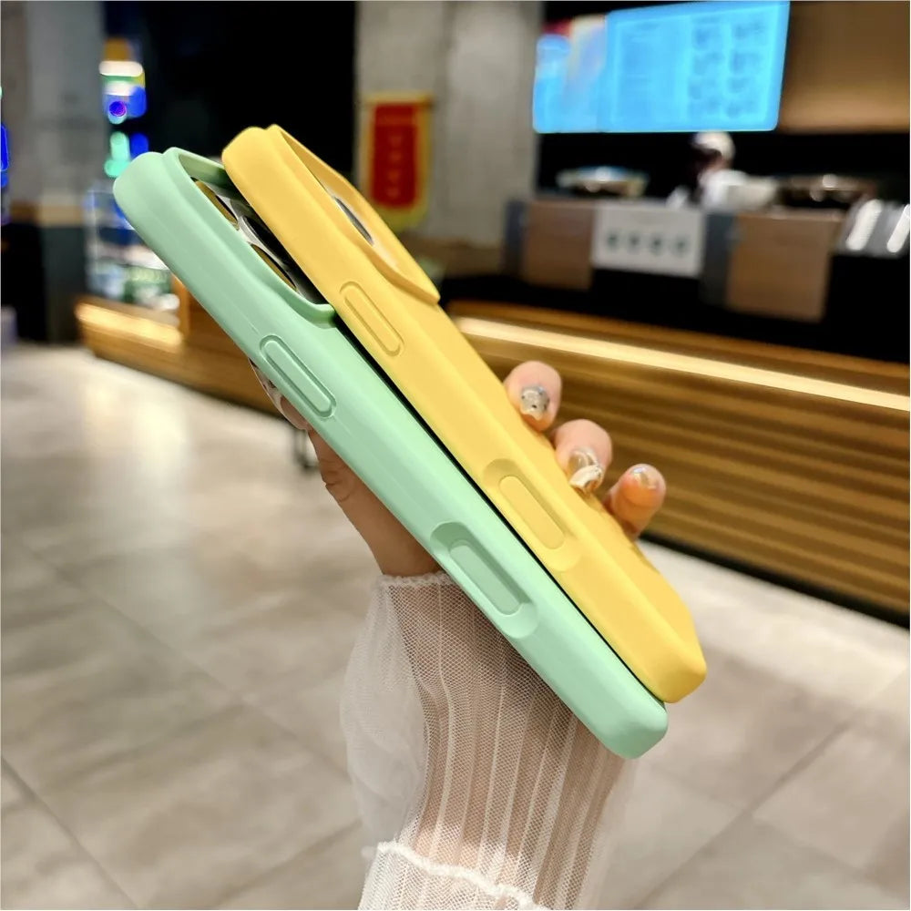 Bright Fluorescent Liquid Silicone Phone Case For iPhone 17 Air 17Pro 17ProMax Silicone Button Protection Matte Solid Soft Cover