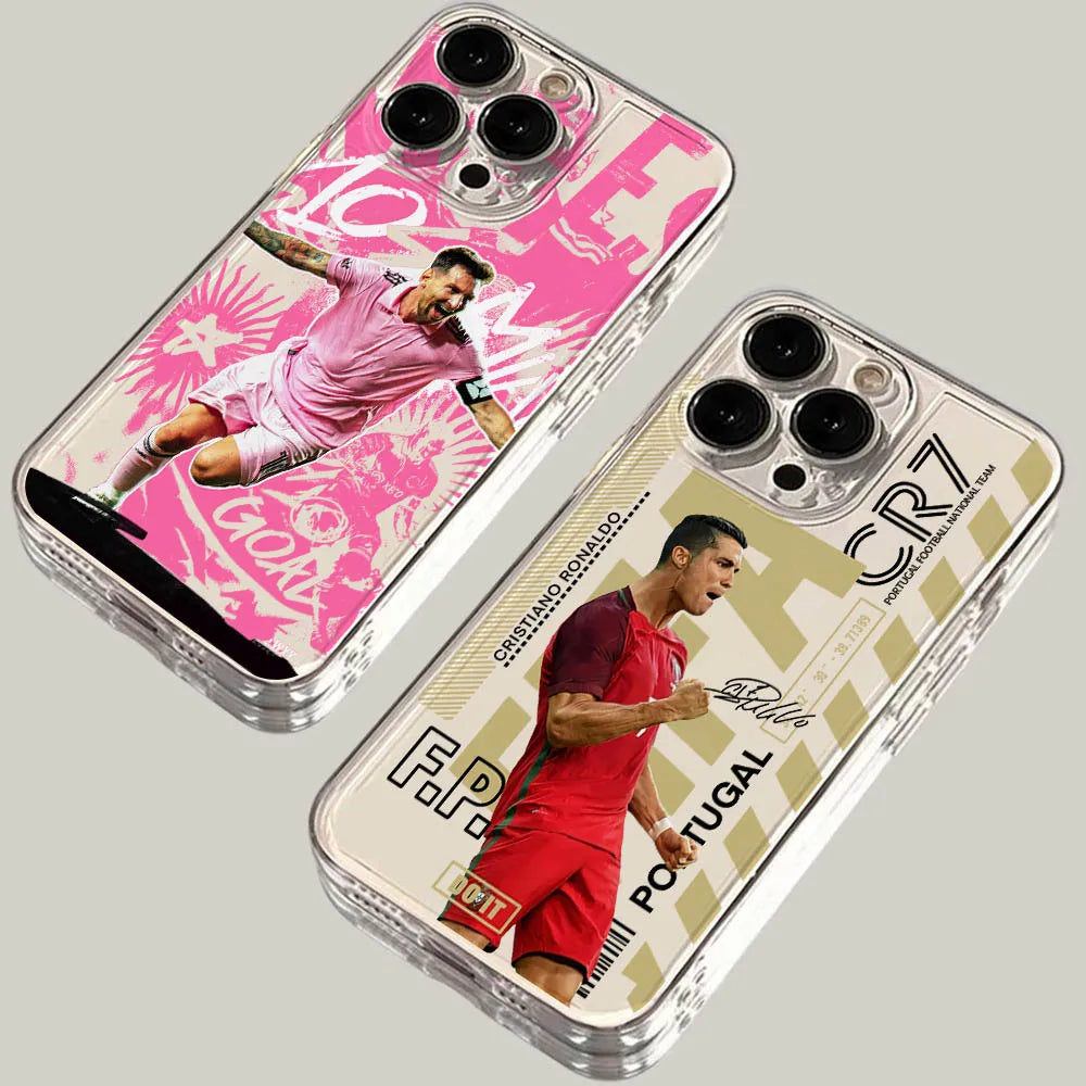 NO.10 M-Messi C-CR7 Phone Case for Samsung Galaxy S24 S23 S22 S21 S20 S10 FE Ultra Plus 5G Note 20 10 Pro Clear Soft Cover Funda
