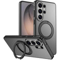 Translucent Armor Magnetic Phone Case For Samsung Galaxy S26 Ultra S26Plus S25Ultra S24Ultra 360° Rotating Bracket Matte Cover