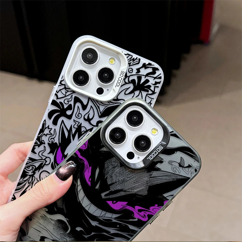 Prank Gengar P-Pokemon Plating Phone Case for iPhone 17 16 15 14 13 12 11 Pro Max Plus 17 Air 16E X XR XS Max Shockproof Cover