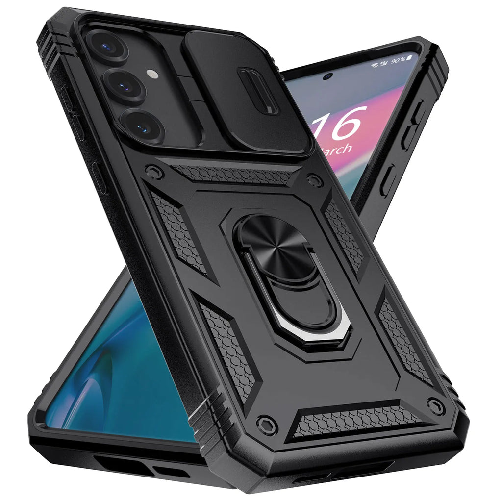 For Samsung Galaxy S25/S25 Plus/S25 Ultra/S25 Edge Case Shockproof Hard Kickstand Cover And 2pcs Tempered Glass Screen Protector