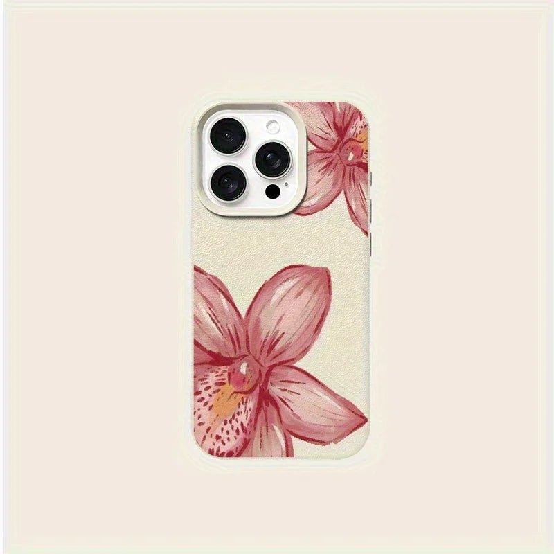 Pink Flower Part Pattern Suitable for iPhone 16 15 14 13 12Pro Max Phone Case Fashion High Value Case