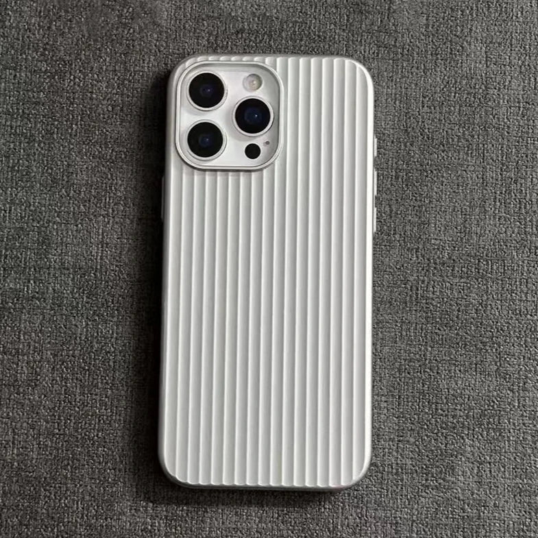 Premium Embossed Stripe Protective Case For iPhone 17 Air 16 15 14 13 12 11 17 Pro Max Slim Grip Texture Protective Case