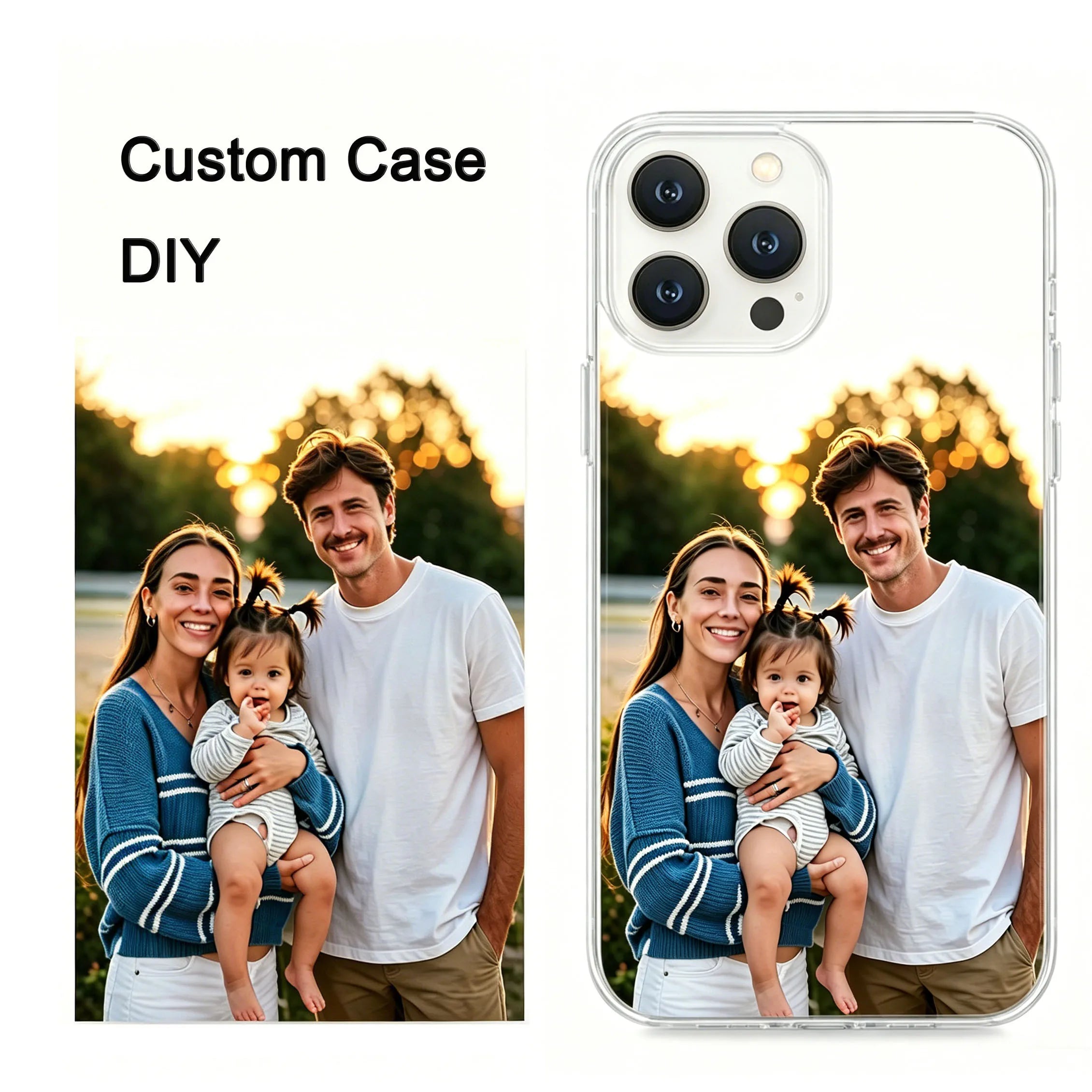 Customized Case For iPhone 17 Air 16 15 14 13 12 11 Pro Max Mini 6 7 8 Plus 16E X XS XR SE Transparent Phone Case Personalized