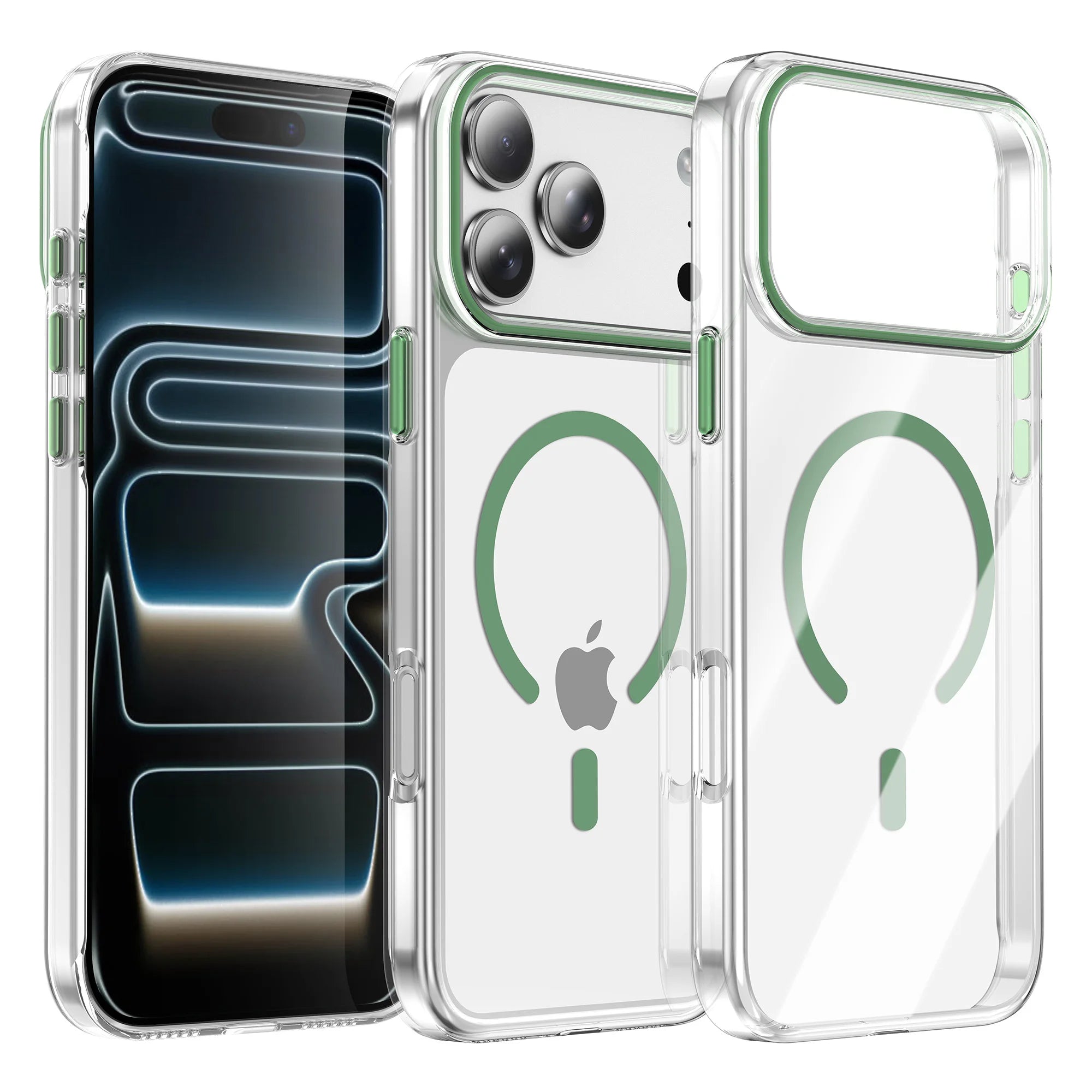 Luxury Clear For Magsafe Magnetic Case For iPhone 17 Air 16 15 14 Plus 13 17 Pro Max Wireless Charge Shockproof Hard Back Cover