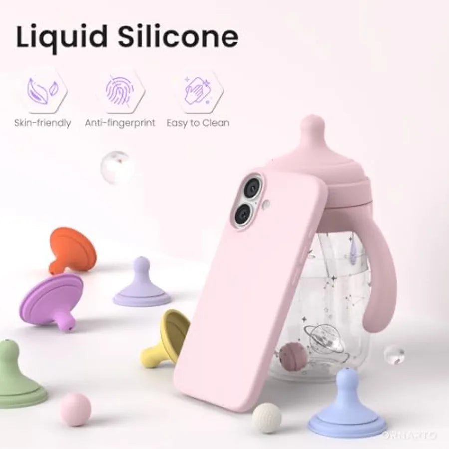 Compatible with iPhone 17 Case 6.3, Slim Liquid Silicone 3 Layers Full Covered Soft Gel Rubber Phone Case Protective Cover 6.3