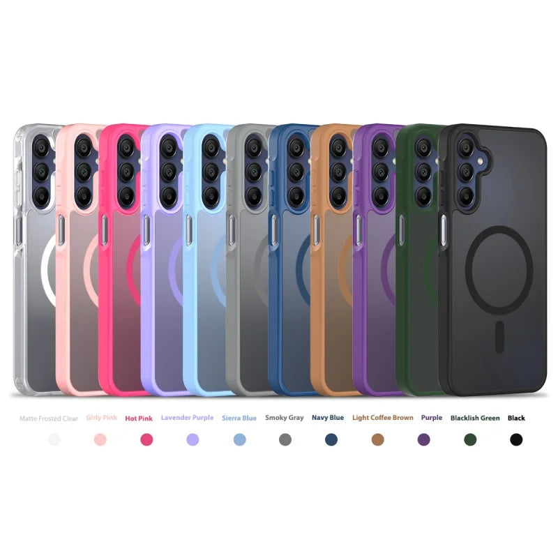Matte Translucent Magsafe Wireless Charge Case for Samsung S25 Edge 24 23 22 Ultra Plus FE A56 A36 A26 A16 A06 A55 A35 A25 Cover