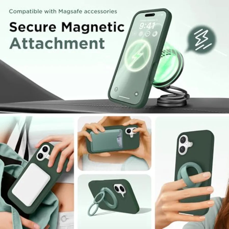 Magnetic for iPhone 17 Case, Compatible with MagSafe, Integrated Silicone Camera Control Cover, Liquid Silicone Shockproof Phon