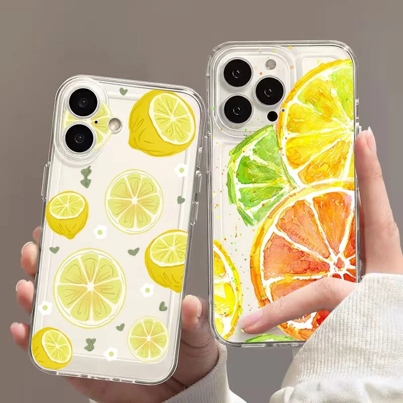 Summer Lemon Fruit Phone Case For OPPO Reno 15F 15 14 13 12 11 F Pro 10 9 8 7 6 5 4 Pro Plus 5G 8T Clear Transparent Casing