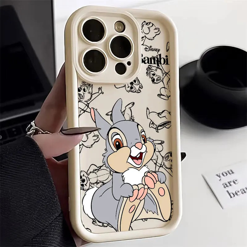 Disney Bambi Cute Silicone Case For Apple iPhone 17E 15 16 14 13 12 11 17 Pro Max 17 Air 16 Plus 16E Phone Protective Cover