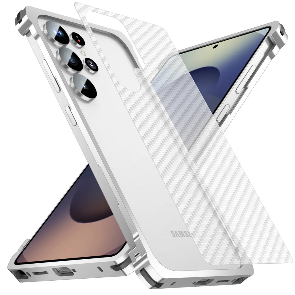 Military Grade Metal Bumper Phone Case For Samsung Galaxy S25 Edge S24 S23 S22 S26 Ultra Aluminum Frame Hard Shockproof Cover