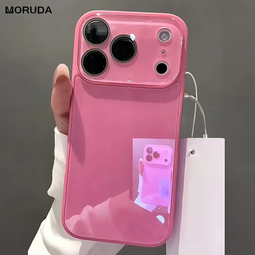 Fashion Candy Solid Color Hard Case for iPhone 14 15 16 17 Pro Max 12 11 13 Tempered Glass Lens Protector Shockproof Back Cover