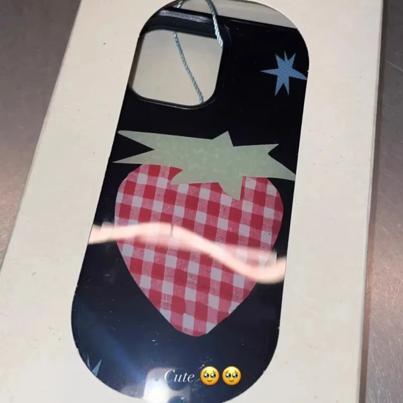 Korean ins Style Sweet Strawberry Phone Case for Samsung Galaxy A56 A55 A36 A35 A26 A25 A15 5G A24 A23 A22 A52 A71 A72 4G Cover