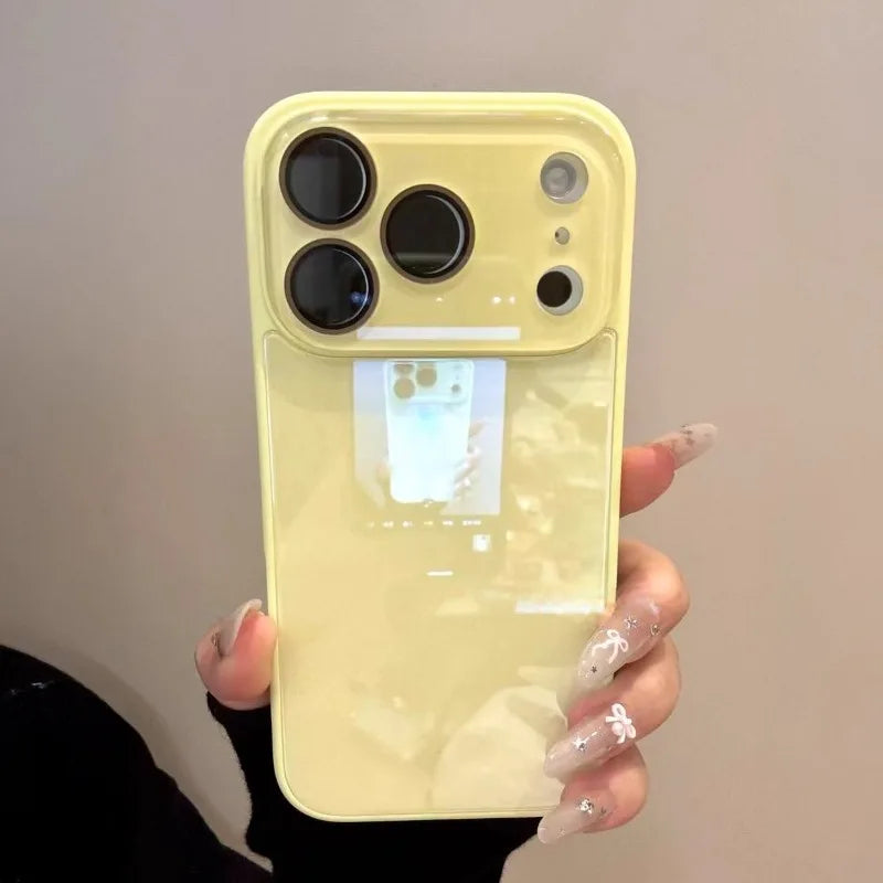 Luxury Candy Color Tempered Glass Phone Case For iPhone 17 16 15 14 13 Pro Max 17Pro Cases Camera Protection Hard Back Cover