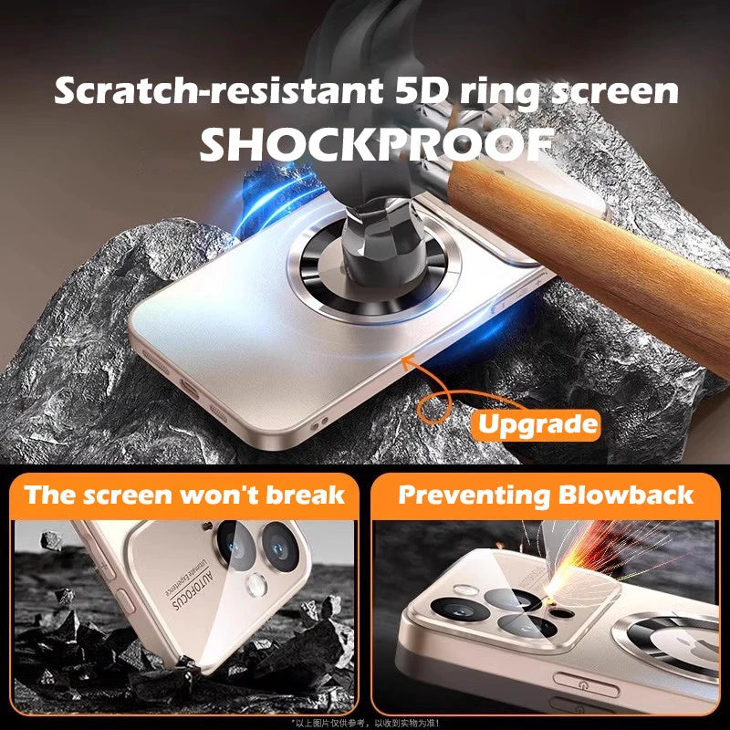 Luxury Titanium Metallic Color Matte Magnetic Case for iPhone 17 16 Pro Max 15 14 Plus 13 12 For Magsafe Wireless Charge Cover