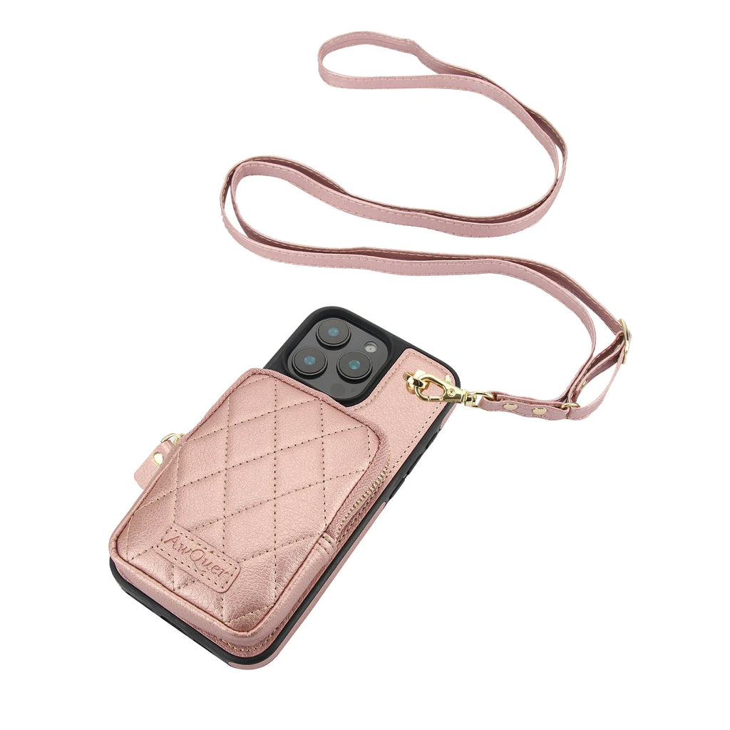 Zipper Cards Solt Leather Wallet Crossbody Lanyard Case For iPhone 16 Pro Max 14 15 13 12 11 14Plus Pocket Bag Hand Strap Cover