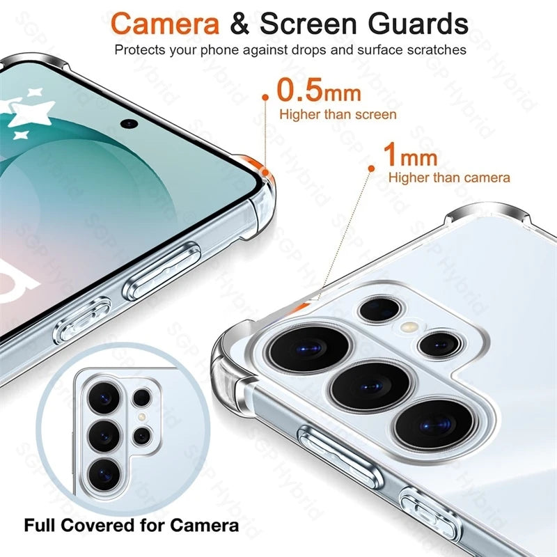 S26Ultra Case Anti-Yellow Clear TPU Soft Cover For Samsung Galaxy S26 Ultra SamsungS26 S 26 Plus S26+ 5G Armor Shockproof Coque