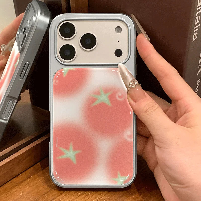 INS Cute Gradient Tomato Phone Case for iPhone 17 17e 16e 16 15 14 13 12 11 Air Pro Max X XR XSMAX 8 7 Plus Luxury Clear Soft