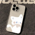 Cartoon Black White Cat Couple Phone Case For iPhone 17 Pro Max 16 15 Pro 14 13 Mini 12 11 17Air 16 Plus Clear Bumper Cover