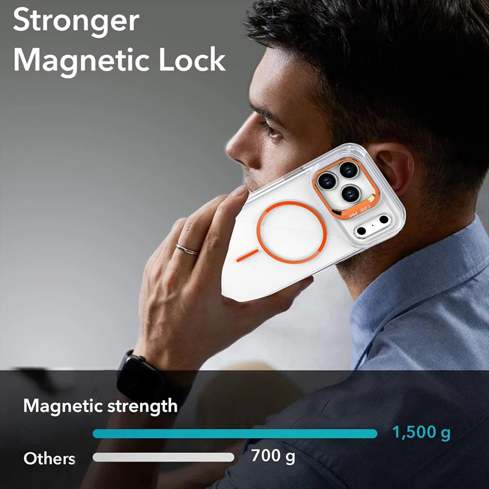 For Magsafe Camera Protector Holder Phone Cases For iPhone 17 16 15 14 13 12 11 Pro Max 16e Air Plus Case Clear Magnetic Cover