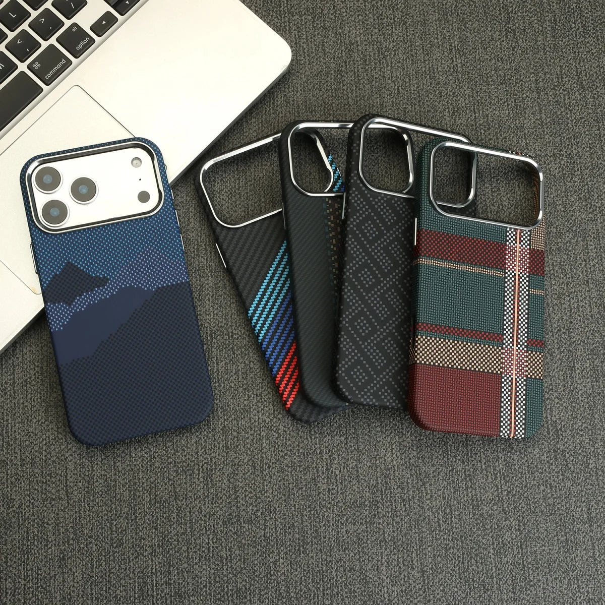 Luxury Kevlar Carbon Fiber Hard PC For Magsafe Phone Case For iPhone 17 Air 16 15 14 13 Pro Max Magnetic Wireless Charge Cover