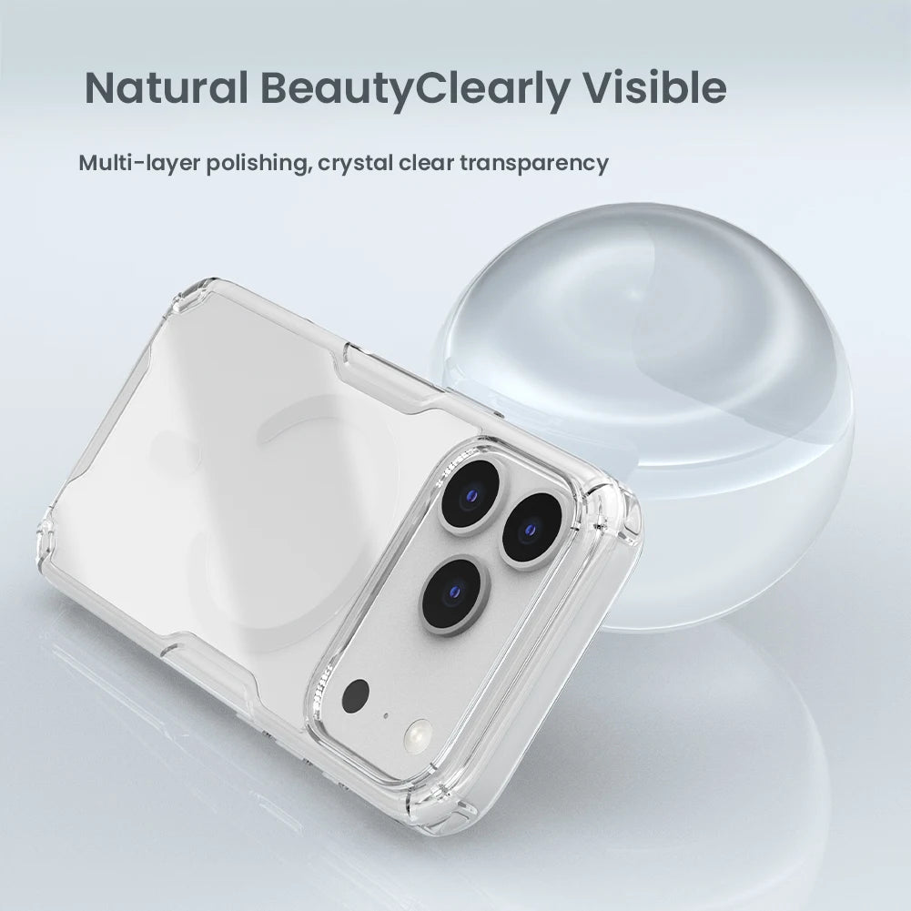 Nillkin Magnetic Case For iPhone 17 Pro Max Anti Fingerprint Shockproof Back Cover