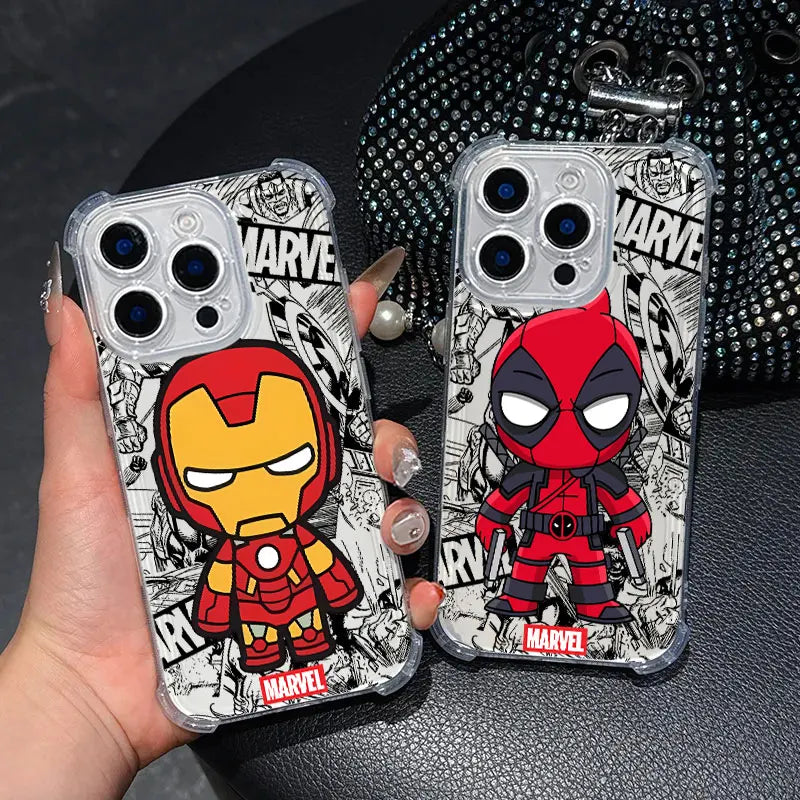 Marvel Ironman Deadpool Case For Samsung Galaxy A17 A37 A57 A07 A56 A26 A36 A06 A16 A55 A35 A25 A15 A05 A54 A52 A34 Clear Cover