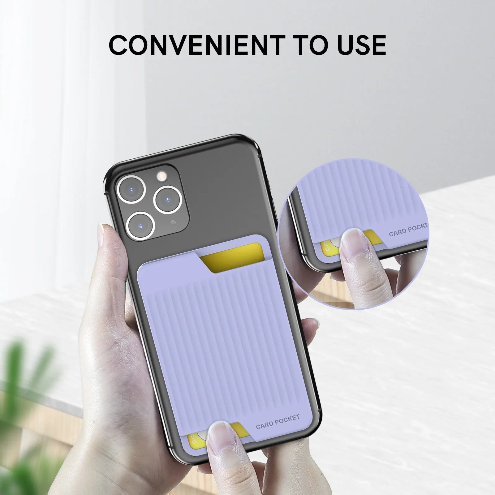 For IPhone Apple Huawei Samsung Phone Card Case Silicone Adhesive Back Sticker Convenient Storage Of Card Case