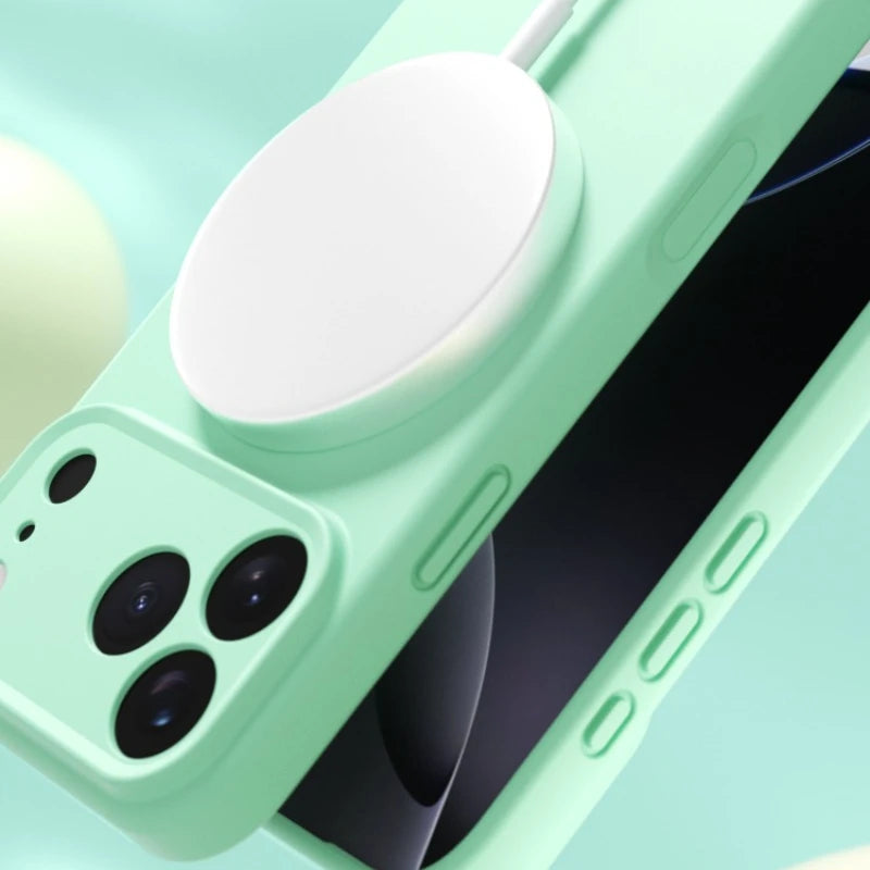 Matte Skin Liquid Silicone Case for iPhone 17 Pro Max Magnetic for Magsafe Wireless Charging Candy Bumper for iPhone 17 17pro