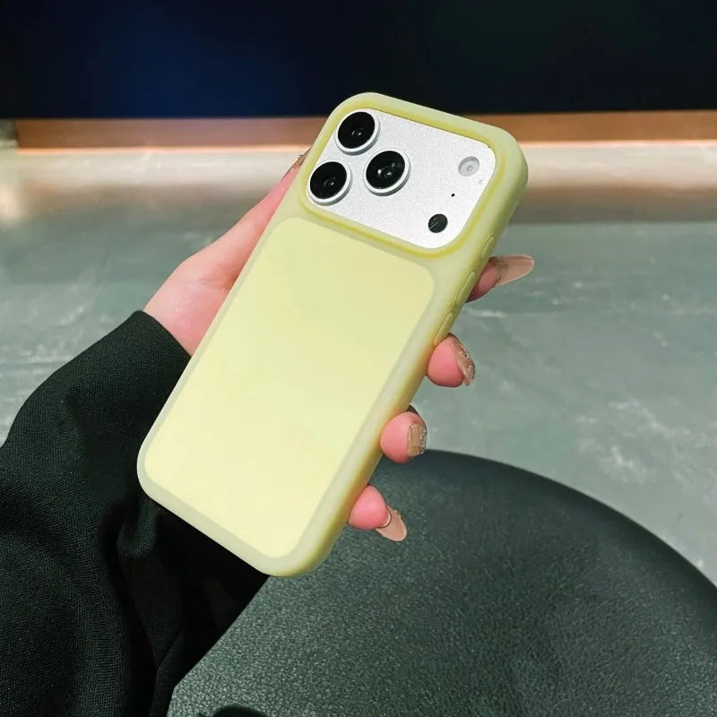 2in1 Cute Jelly Silicone Shockproof Phone Case For Apple iPhone 17 16 15 Pro Max Solid Color Ice Mist Non-Slip Shockproof Cover